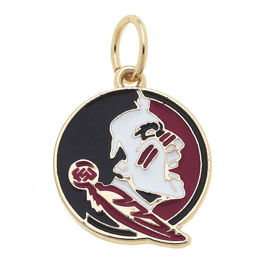 SPORTS- Gold Florida State Seminoles Enamel Logo Charm