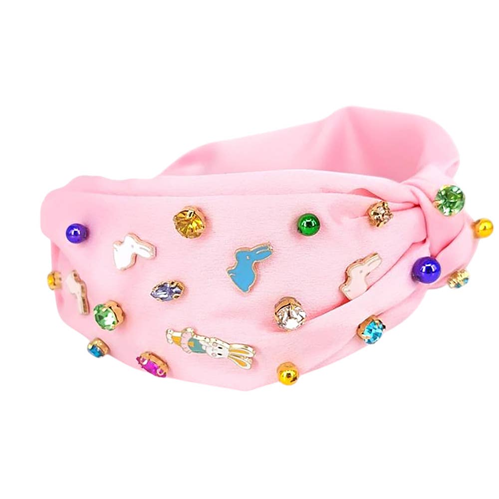 Colorful Stone Cluster Enamel Easter Bunny Headband