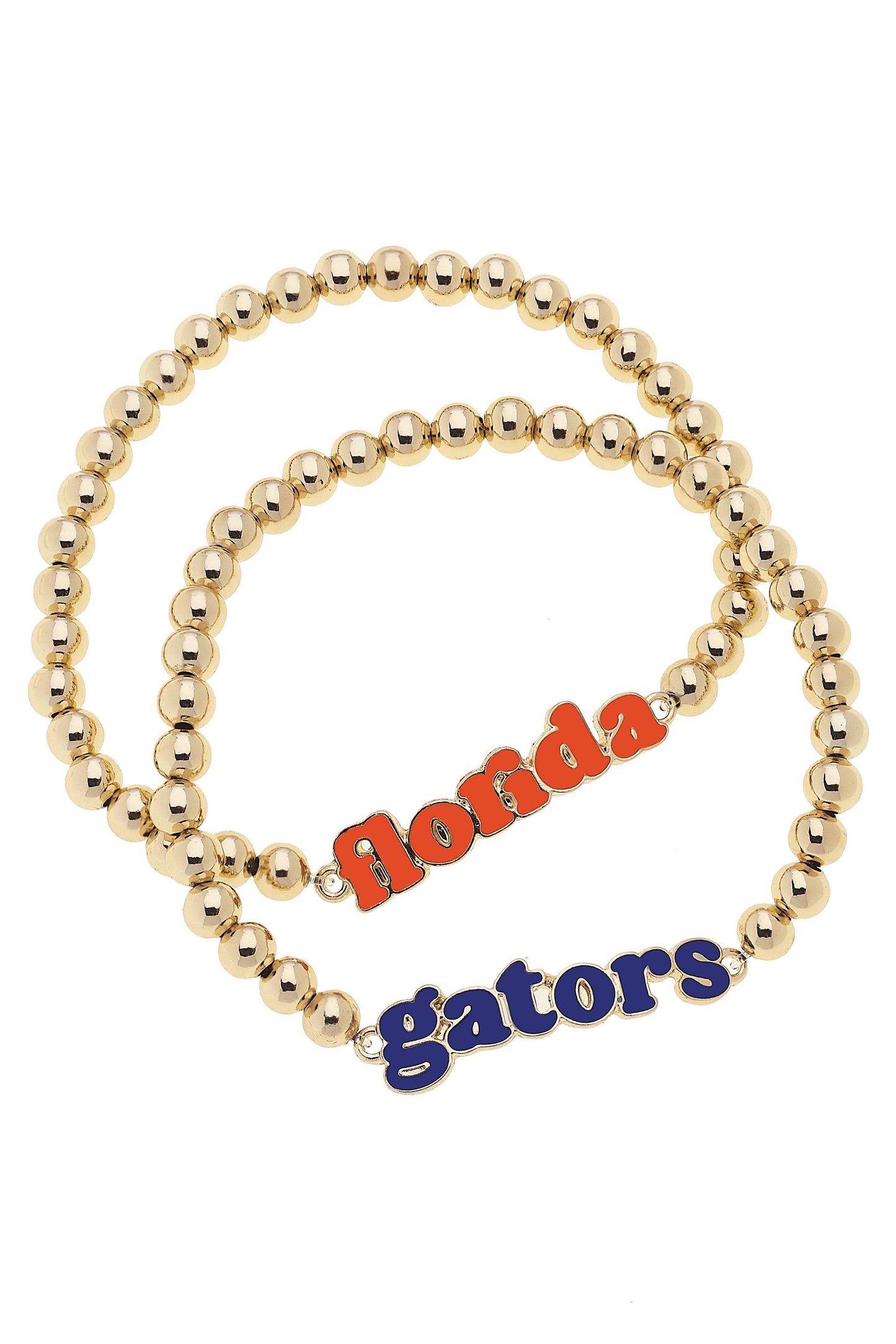 Gator Color Inspired Ball Bead Bracelet Set of 2