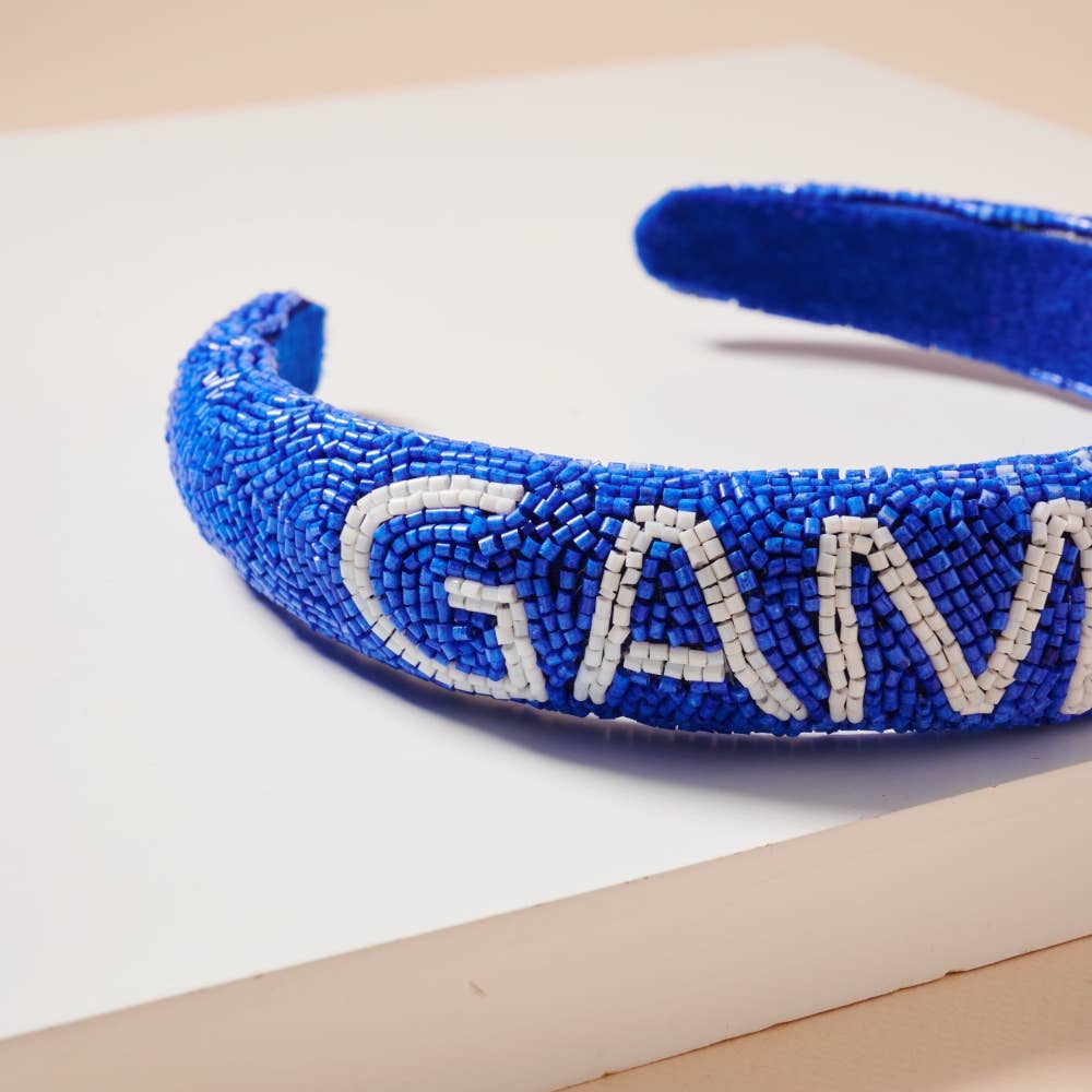 Blue and Orange Game Day Seed Beaded Headband