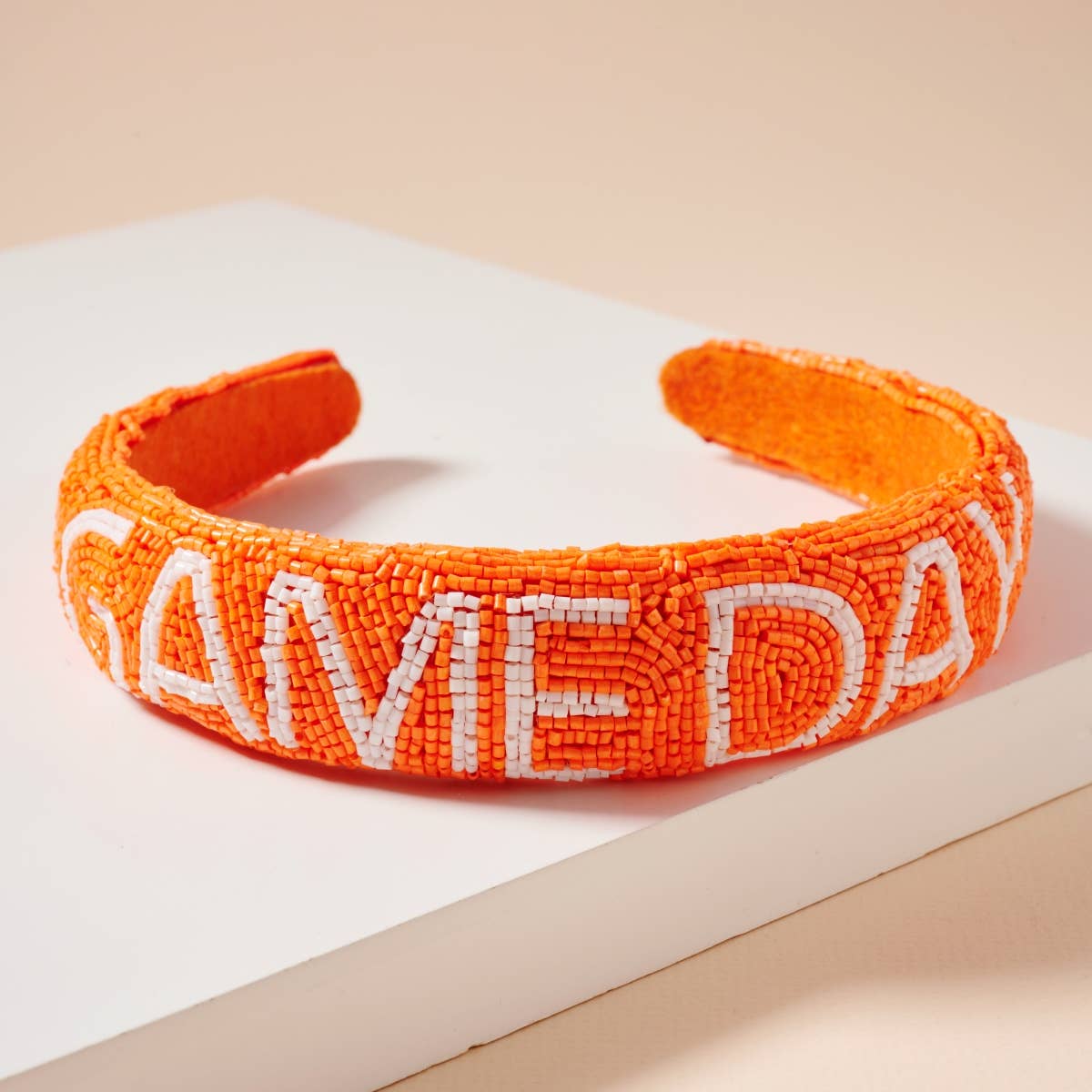 Blue and Orange Game Day Seed Beaded Headband