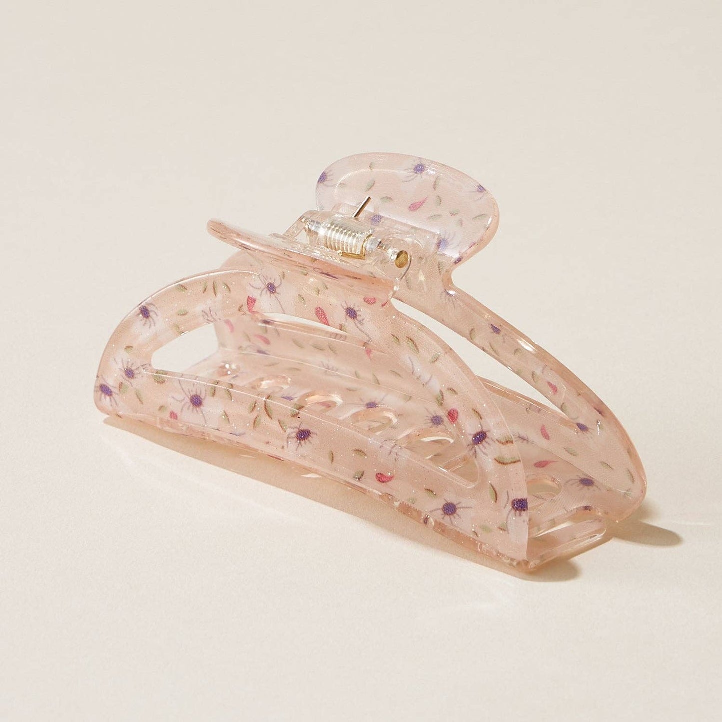 Floral Crescent Claw Clip