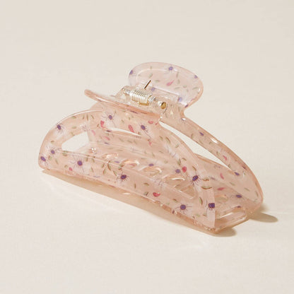 Floral Crescent Claw Clip