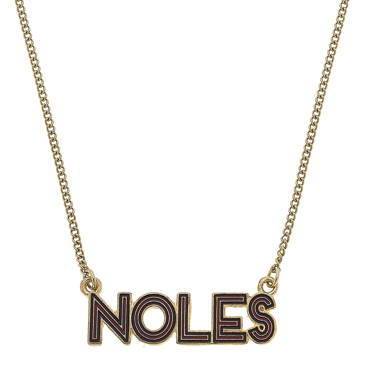 Garnet Outline Enamel Necklace