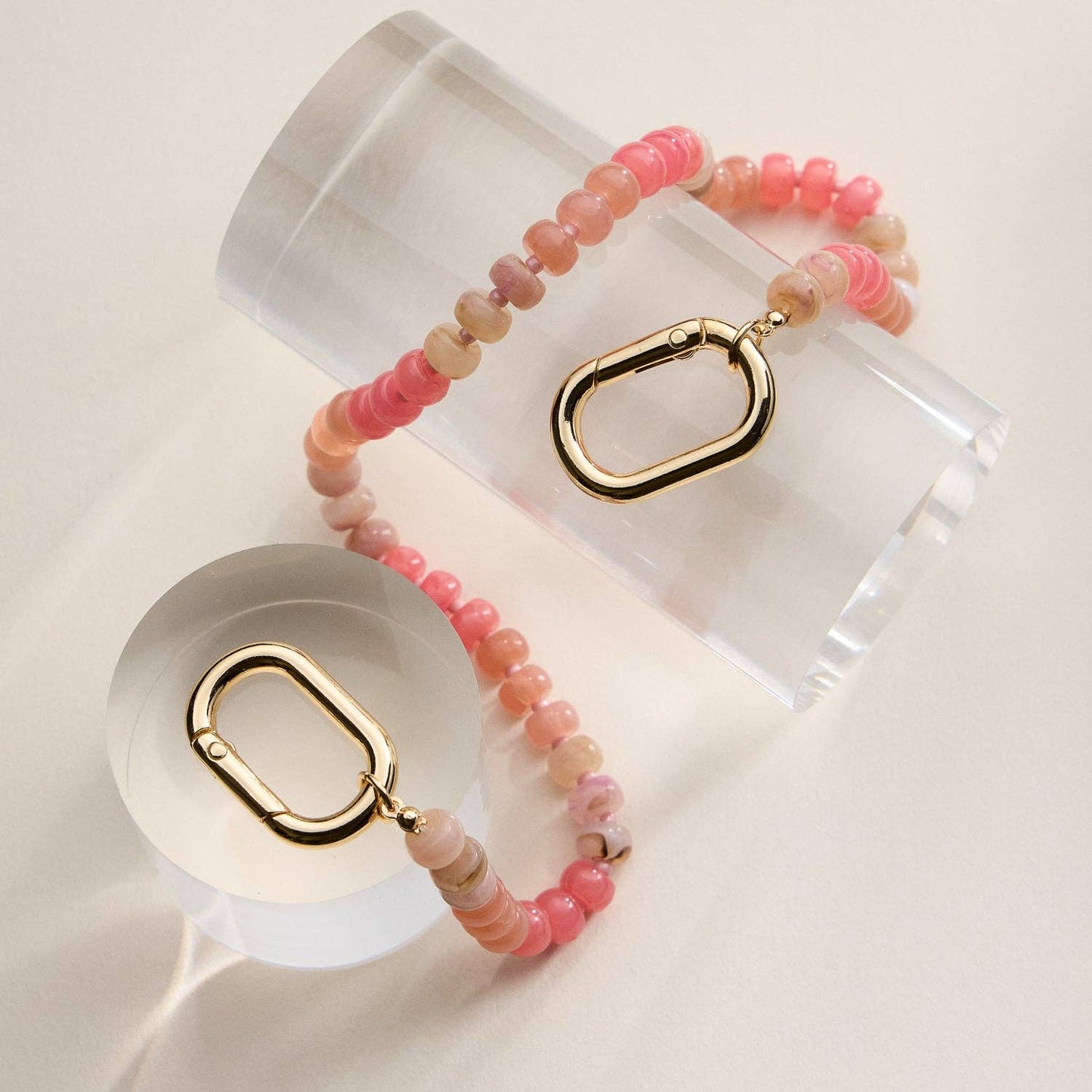 Colorful Beaded Bag Charm with Gold Clasp Trendy Accessory