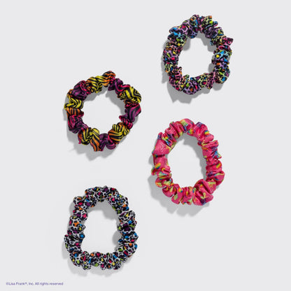 Lisa Frank x Kitsch Satin Scrunchies – Rainbow Leopard Hair Scrunchie Set