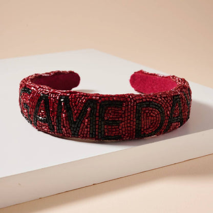 Blue and Orange Game Day Seed Beaded Headband