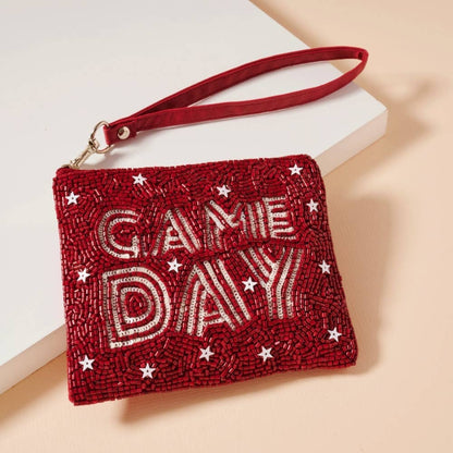 Game Day Stars Seed Beaded Coin Pouch