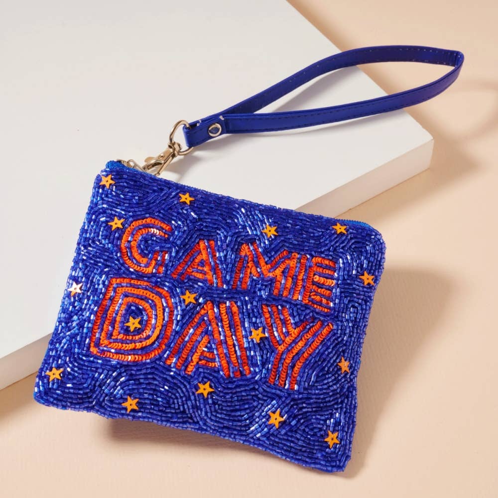 Game Day Stars Seed Beaded Coin Pouch