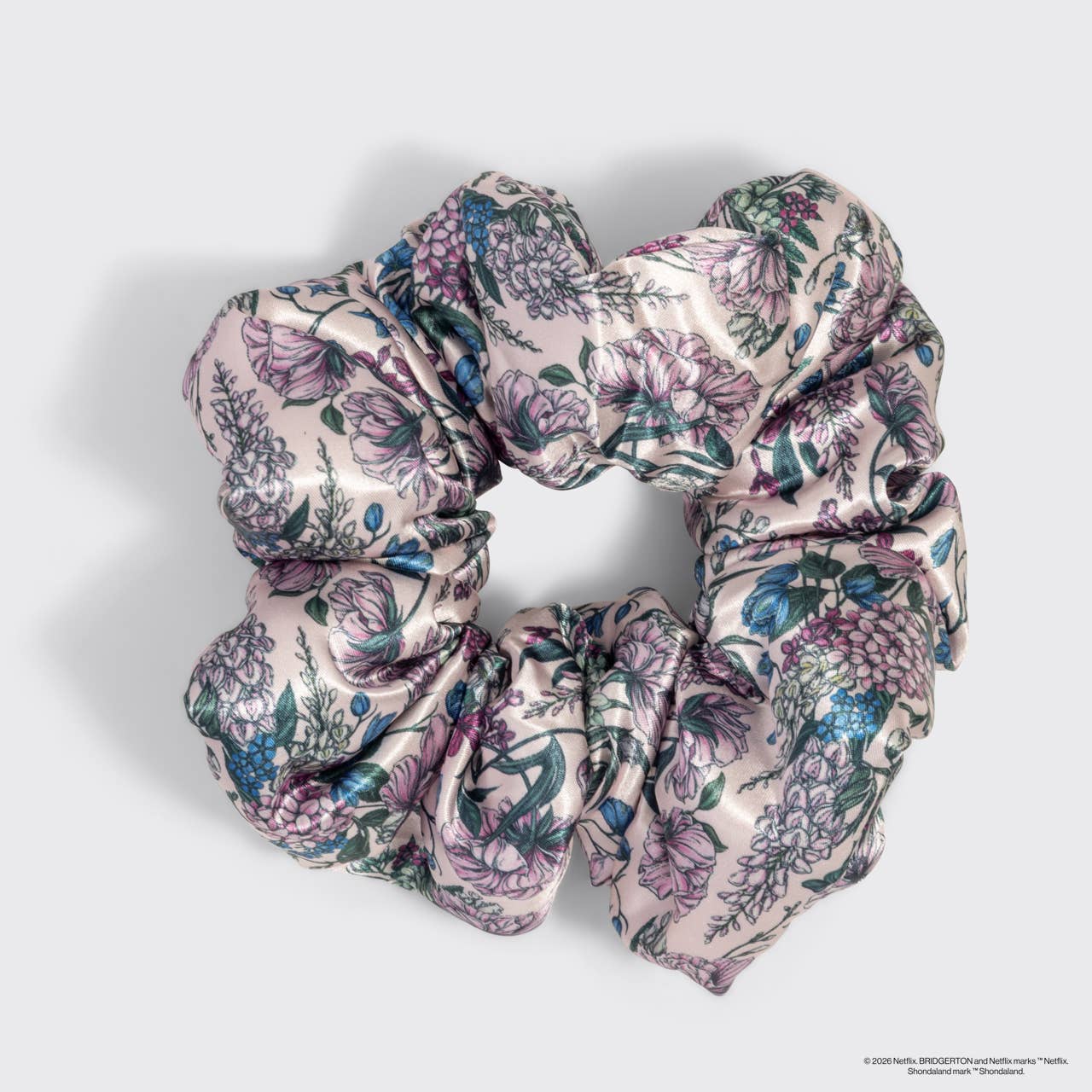 Bridgerton x Kitsch Satin Pillow Scrunchies – Toile in Bloom Hair Scrunchie Set