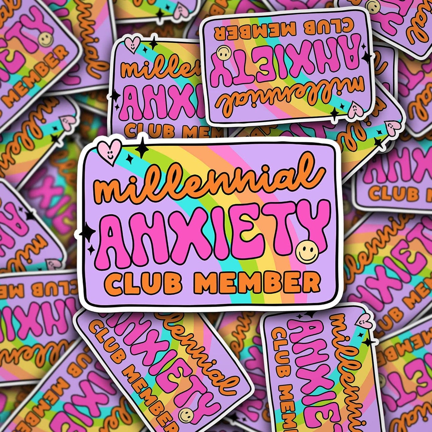 Millennial Anxiety Club Vinyl Decal – Relatable Humor Sticker