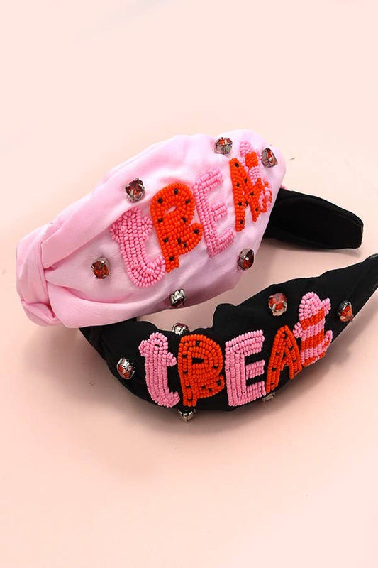 HALLOWEEN TRICK OR TREAT BEADED HEADBAND HAIR BAND | 90HB532