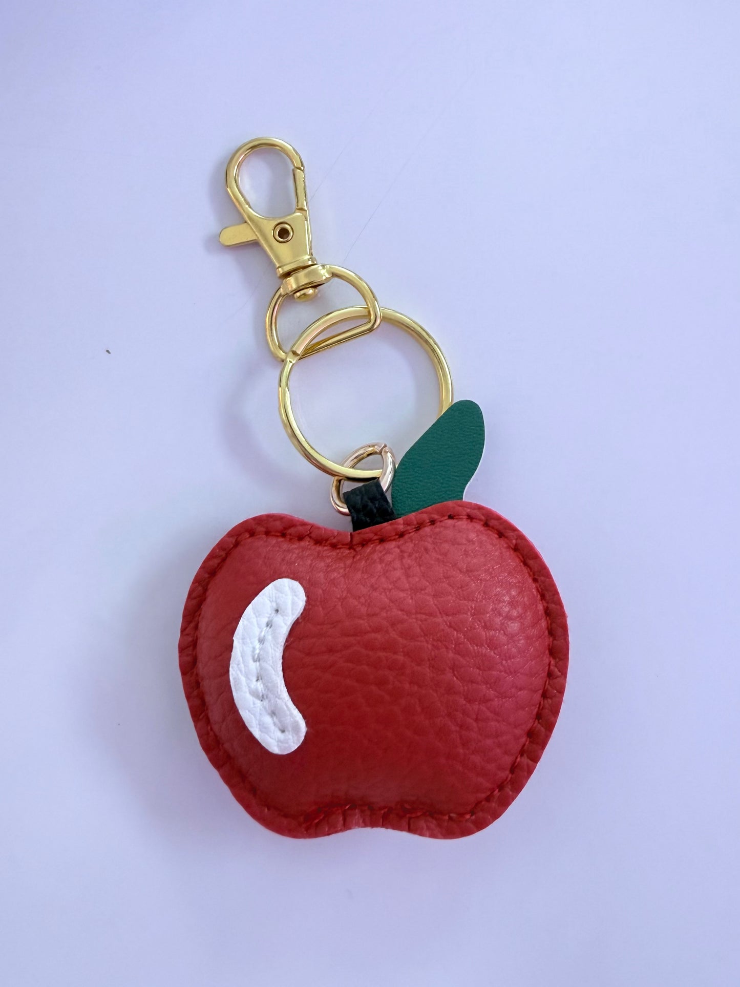 Leather Fruit Charm Keychain
