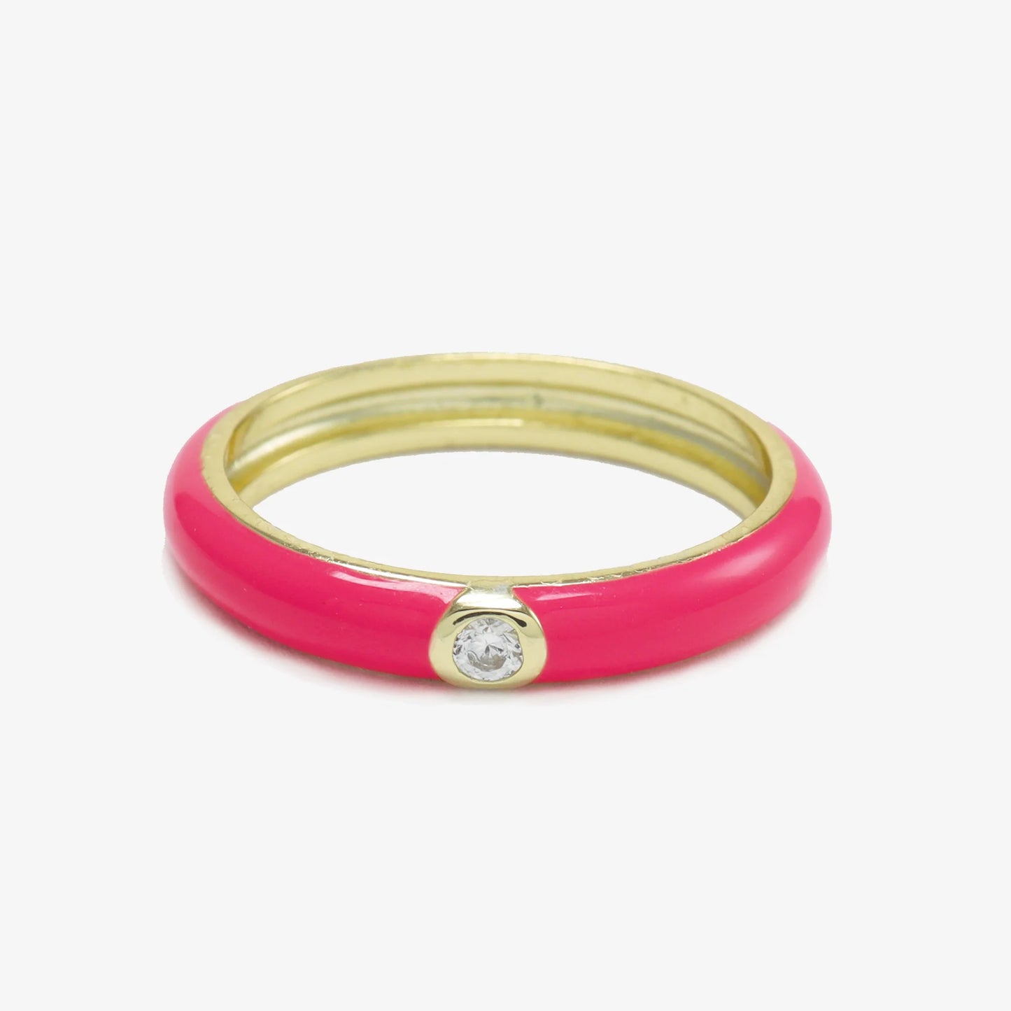 Single Stone Enamel Ring