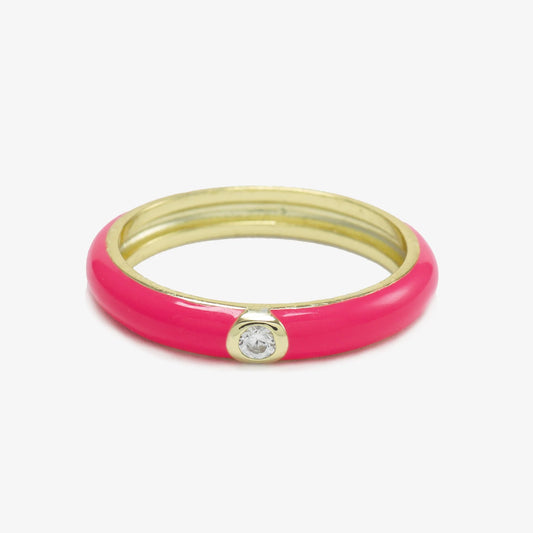 Single Stone Enamel Ring