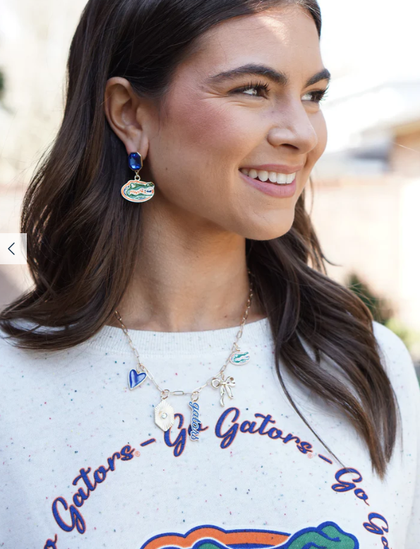 Florida Gators-Inspired Paper Clip Charm Necklace in Gold