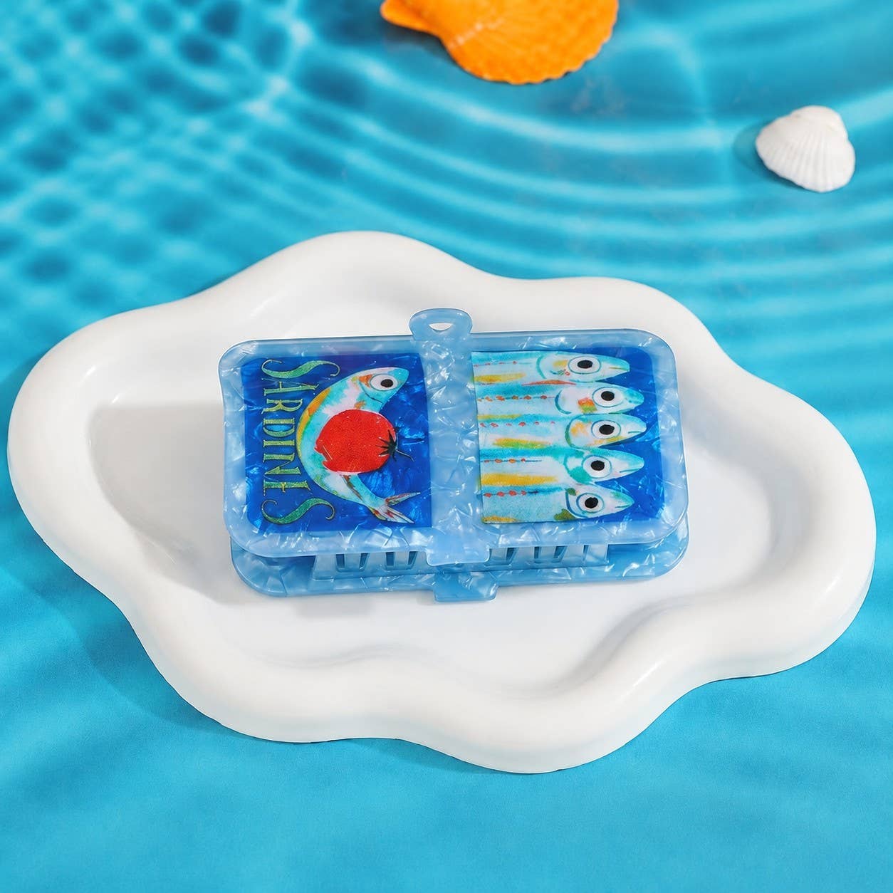 Retro Gourmet Sardine Tin Hair Claw Clip | 40H1097