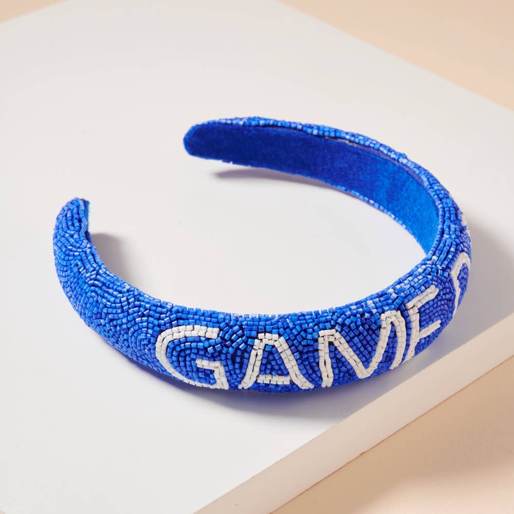 Blue and Orange Game Day Seed Beaded Headband