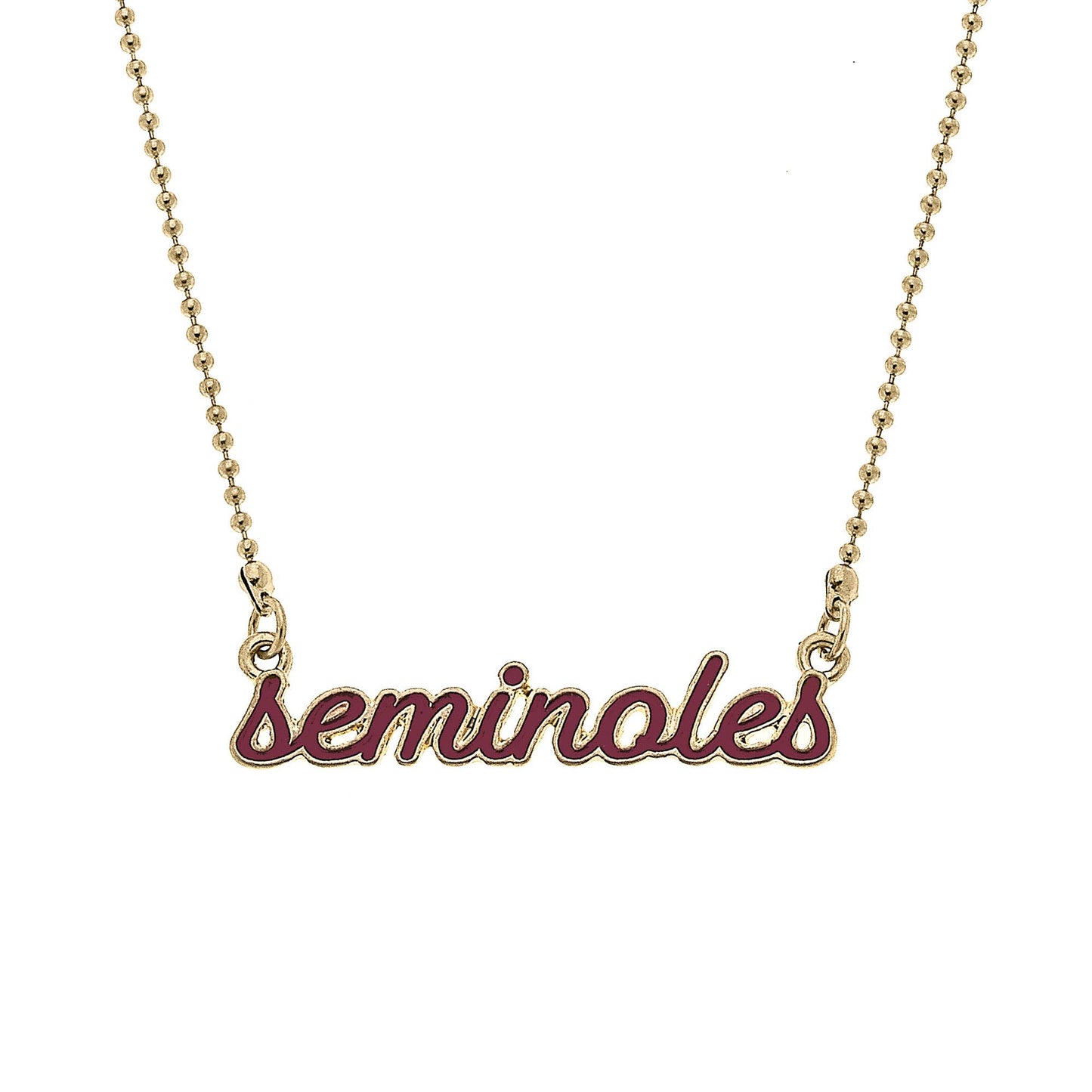Florida State-Inspired Enamel Script Necklace