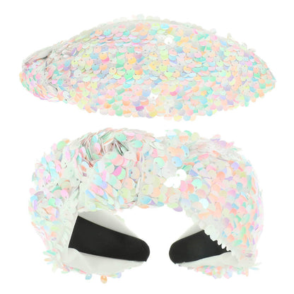 Colorful Multi Theme Colorway Sequin Top Knotted Headband