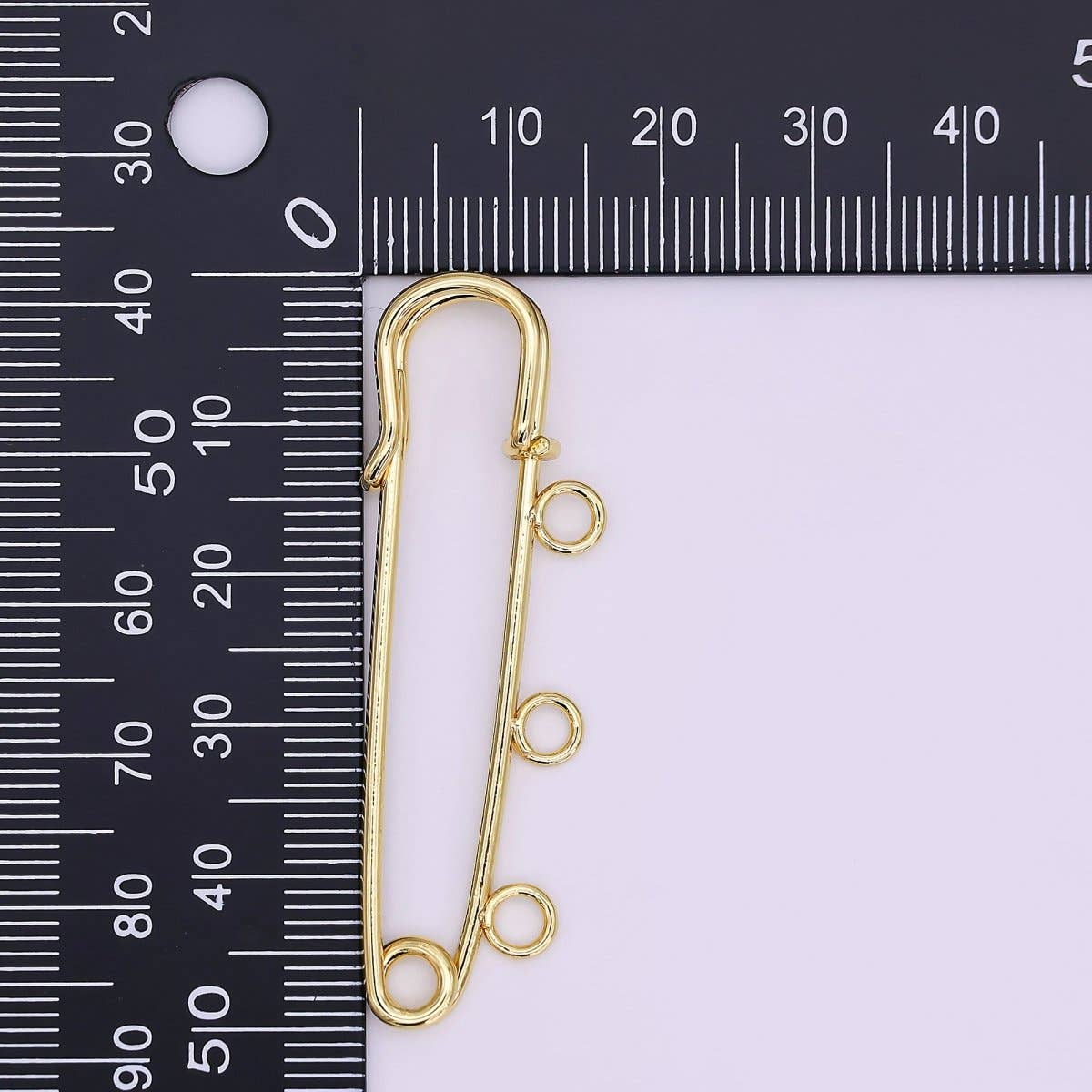 Multiple Loop Safety Pin Brooch Bag Charm
