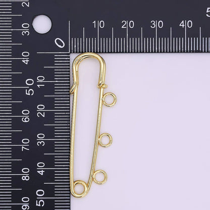 Multiple Loop Safety Pin Brooch Bag Charm