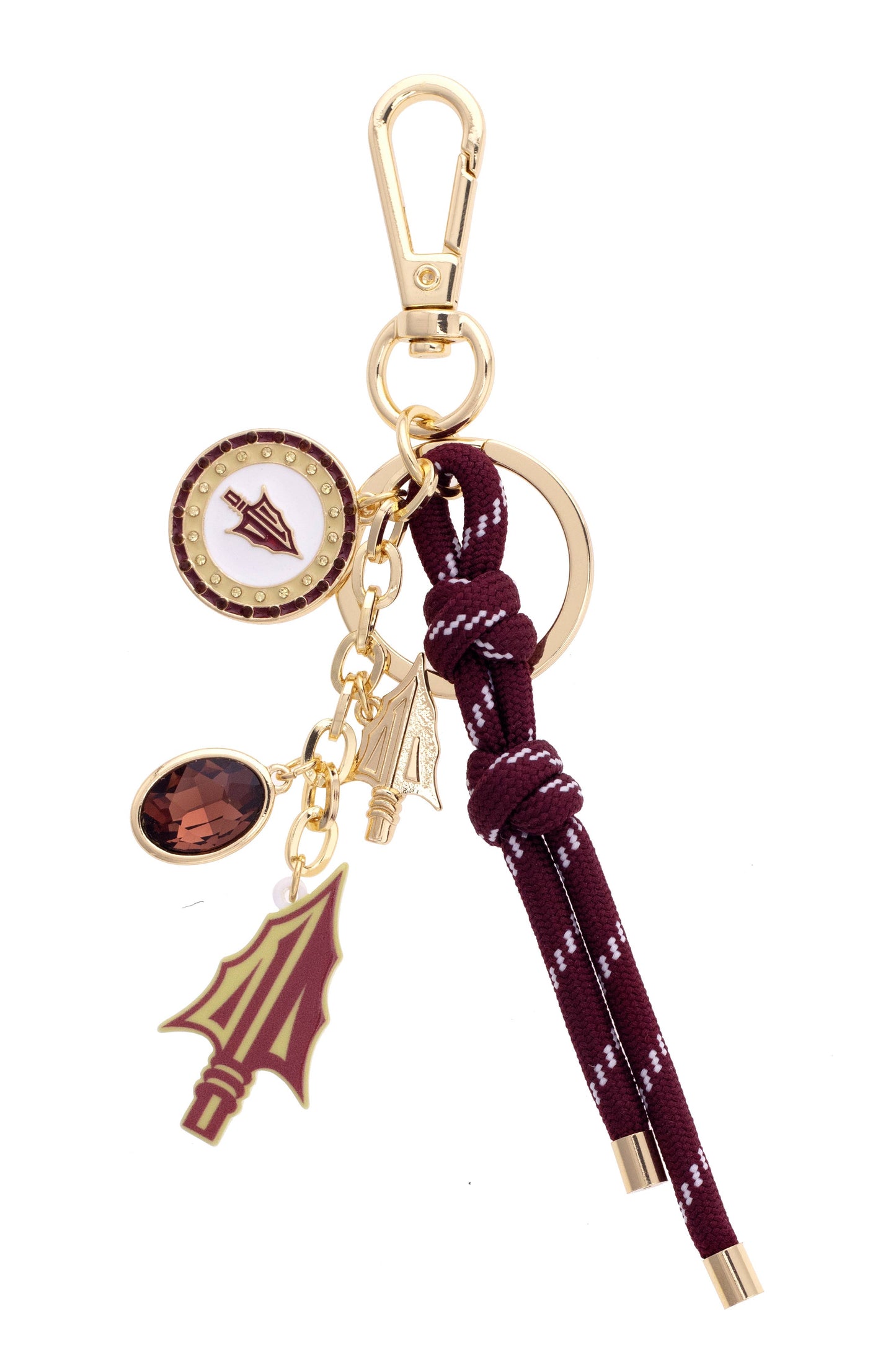 Garnet & Gold Inspired Cluster Bag Charm