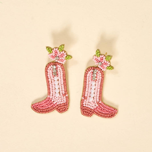 Beaded Earrings–Cowgirl Boot
