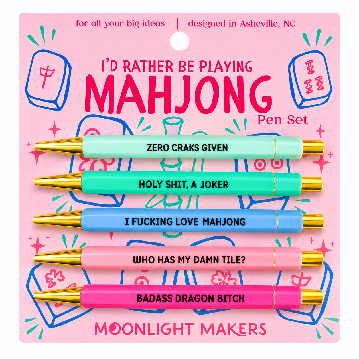I'd Rather Be Playing Mahjong - Pen Set - Funny Gift