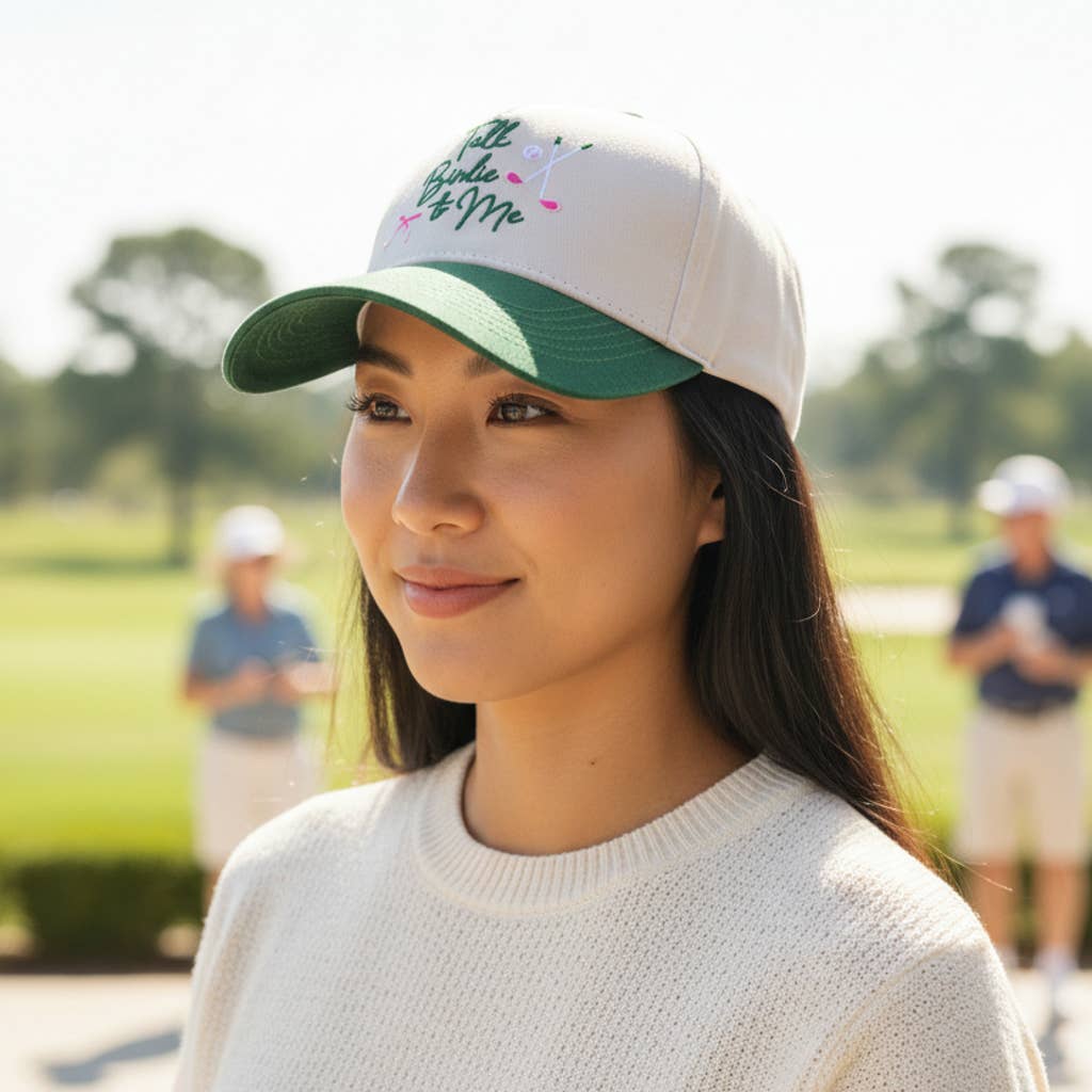 ⛳ Talk Birdie To Me Canvas Hat – Golf Baseball Cap | Queen of the Green Collection