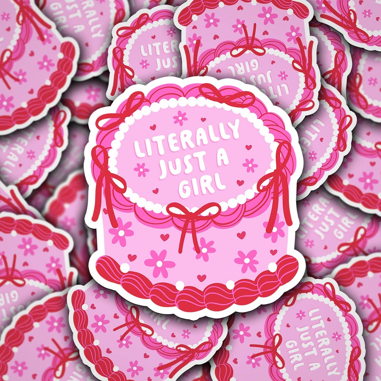Literally Just a Girl Cake Vinyl Decal – Cute Aesthetic Sticker