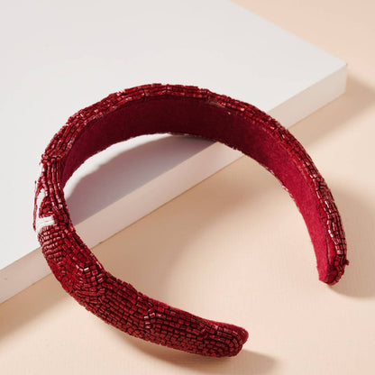 Blue and Orange Game Day Seed Beaded Headband