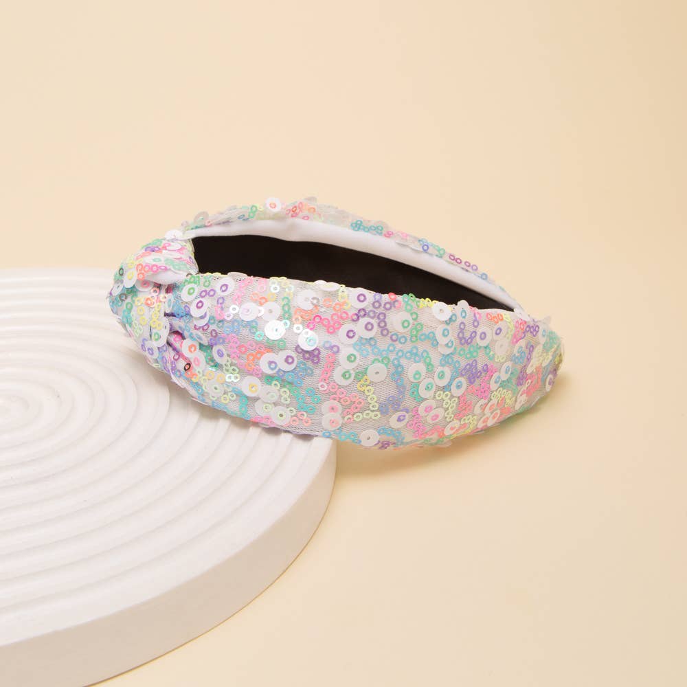 Pastels Sequins Top Knot headband