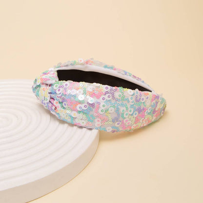 Pastels Sequins Top Knot headband