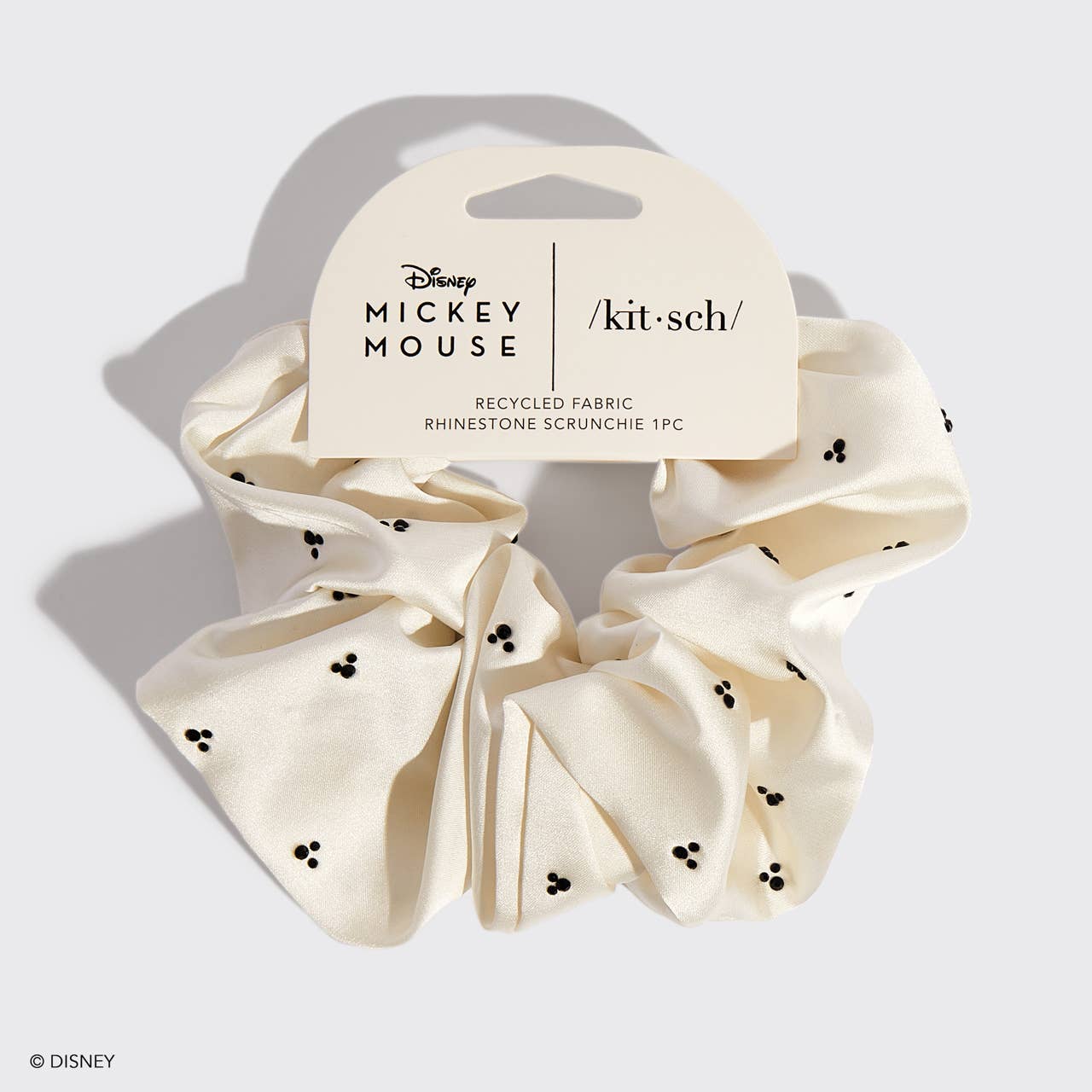 Kitsch x Mickey & Minnie Recycled Fabric Scrunchie – Cream Disney Hair Accessory