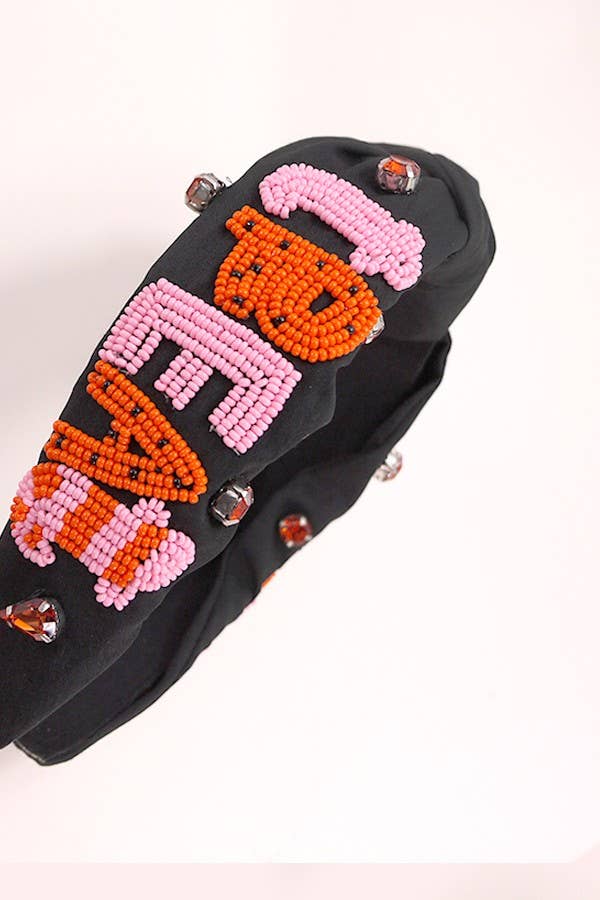HALLOWEEN TRICK OR TREAT BEADED HEADBAND HAIR BAND | 90HB532