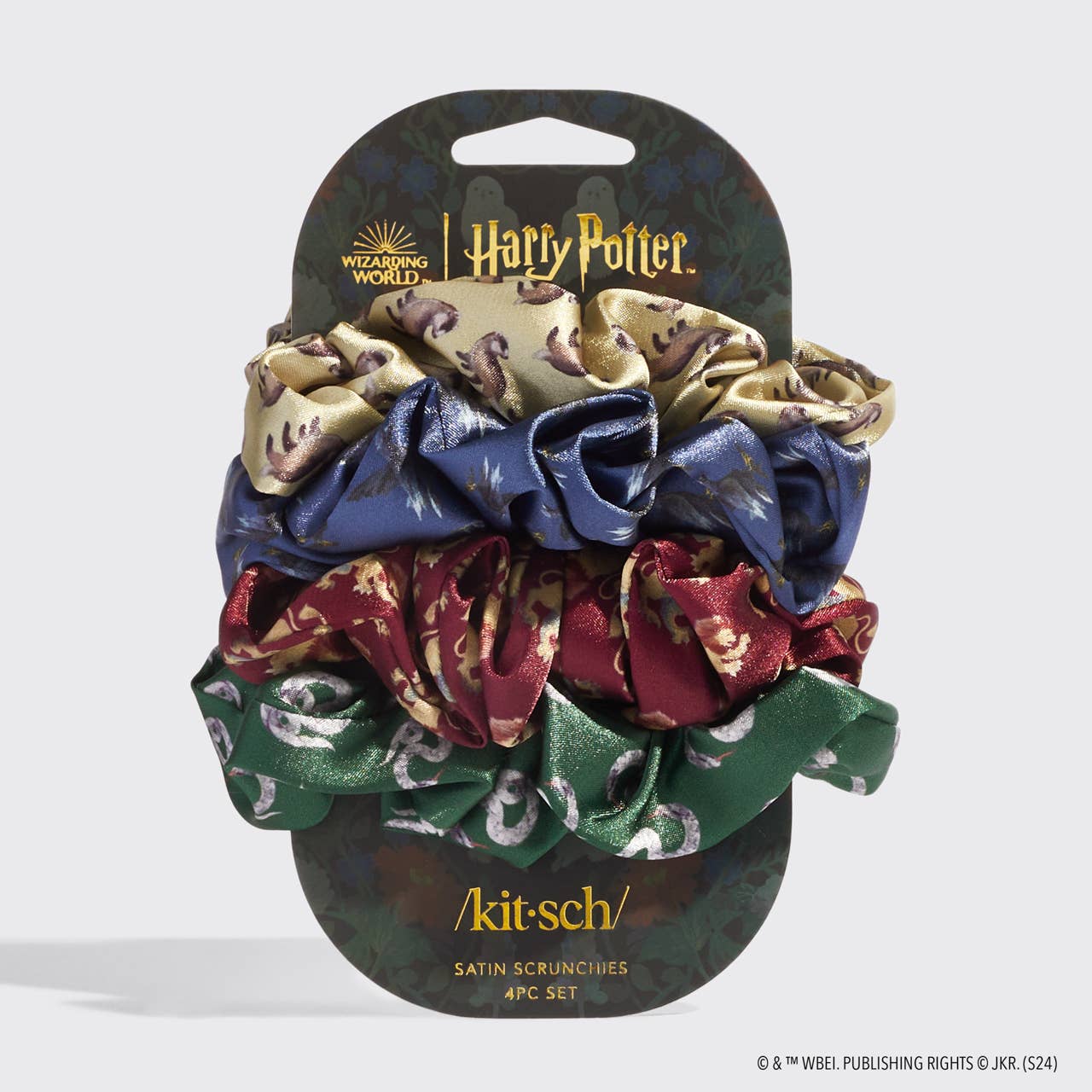 Harry Potter x Kitsch Satin Sleep Scrunchies – 4 Piece Hair Scrunchie Set