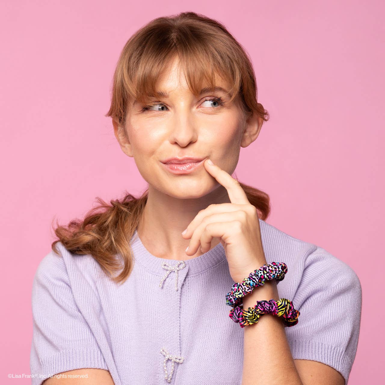 Lisa Frank x Kitsch Satin Scrunchies – Rainbow Leopard Hair Scrunchie Set