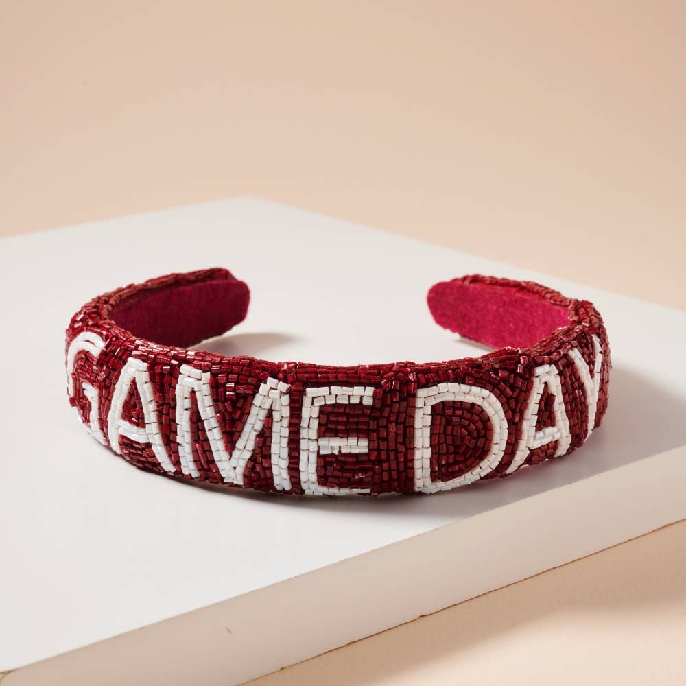 Blue and Orange Game Day Seed Beaded Headband