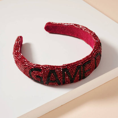 Blue and Orange Game Day Seed Beaded Headband