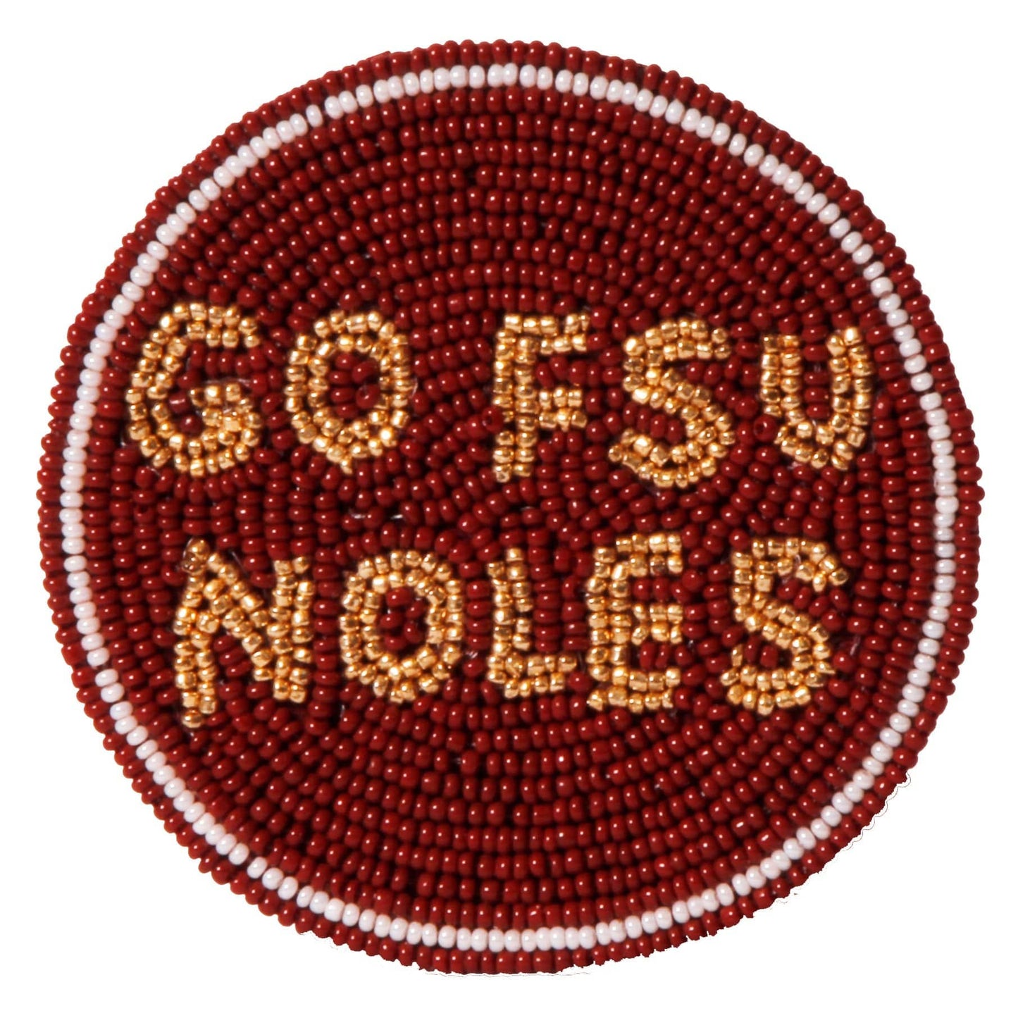 Garnet & Gold Inspired Go Noles Beaded Button