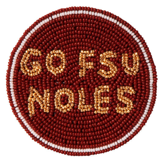 Garnet & Gold Inspired Go Noles Beaded Button