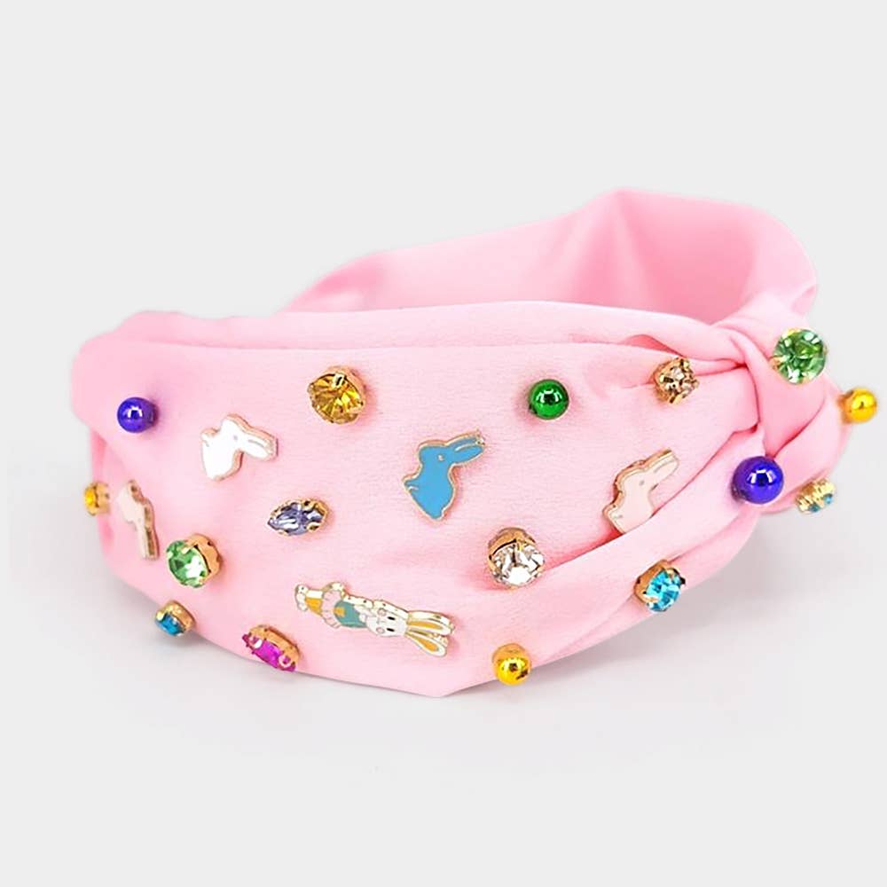 Colorful Stone Cluster Enamel Easter Bunny Headband