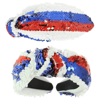 Colorful Multi Theme Colorway Sequin Top Knotted Headband