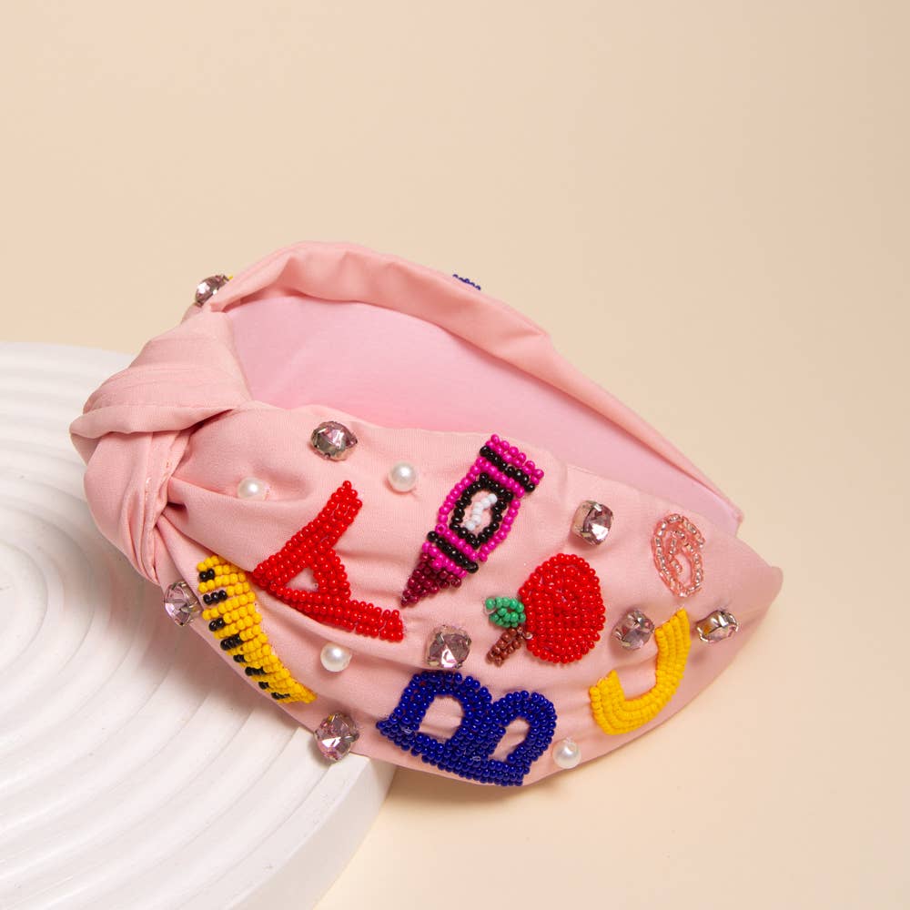 Teacher Appreciation Jeweled Beaded Knotted Headband