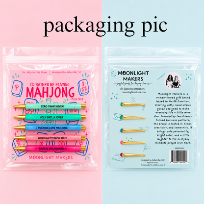 I'd Rather Be Playing Mahjong - Pen Set - Funny Gift