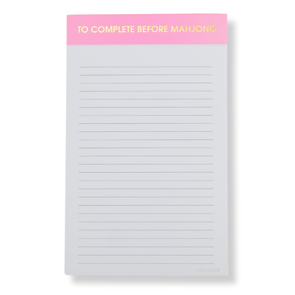 To Complete Before Mahjong - Lined Notepad, Mahjong Gift