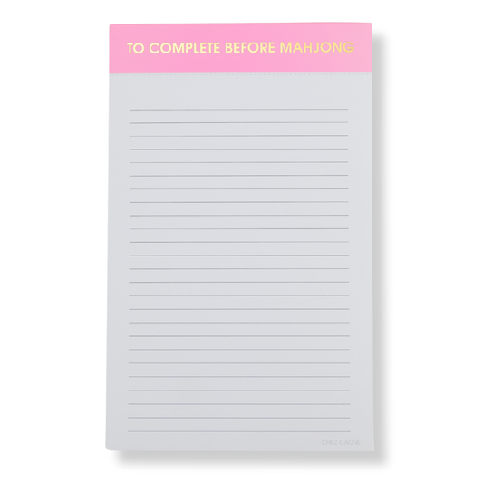 To Complete Before Mahjong - Lined Notepad, Mahjong Gift