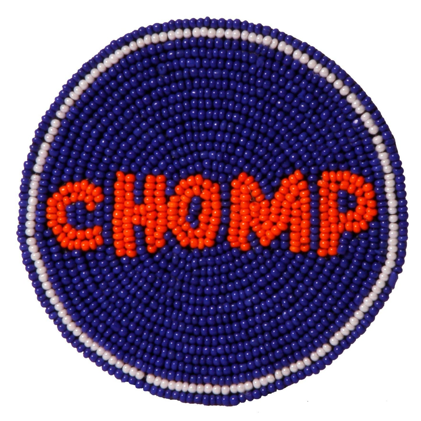 Florida Gators-Inspired Beaded Button in Royal & Orange