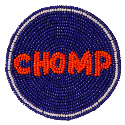 Florida Gators-Inspired Beaded Button in Royal & Orange